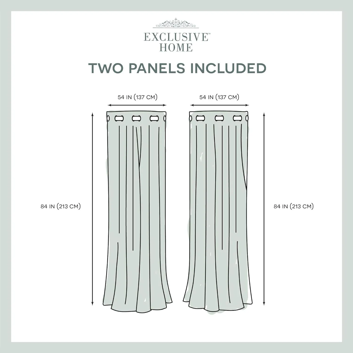 EXCLUSIVE HOME Chateau Striped Faux Silk Grommet Top Curtain Panel Pair, 54"x84", Blush