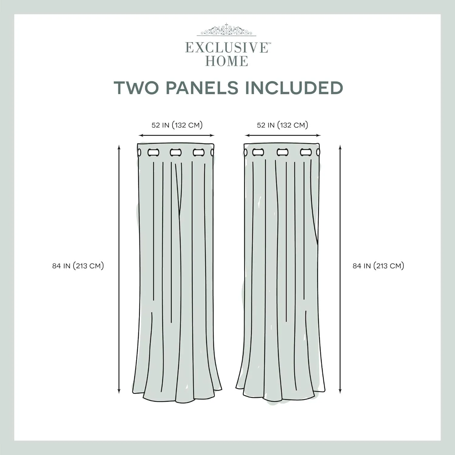 EXCLUSIVE HOME Sateen Twill Woven Room Darkening Blackout Grommet Top Curtain Panel Pair, 52"x84", Blush