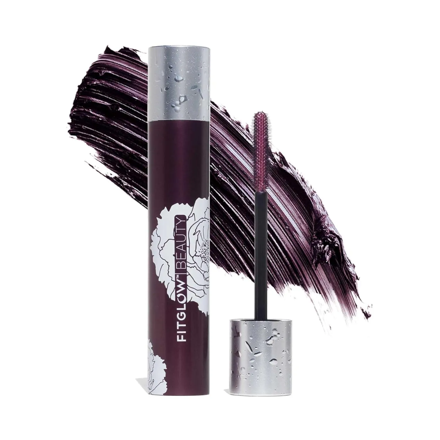 Fitglow Beauty Plum Lash Primer | Vegan Volumizing & Conditioning Eyelash Primer | Unique Purple Hue Blends Seamlessly | Natural Fuller Thicker Stronger Lashes | Clump-Free Mascara Base | 9g