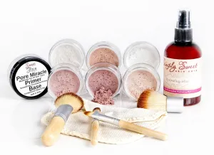 FLAWLESS COMPLEXION KIT (LIGHT) Full Size Mineral Makeup Set Matte Foundation Bare Face Sheer Powder Cover