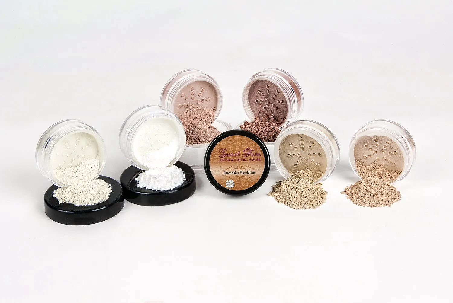 FLAWLESS COMPLEXION KIT (LIGHT) Full Size Mineral Makeup Set Matte Foundation Bare Face Sheer Powder Cover
