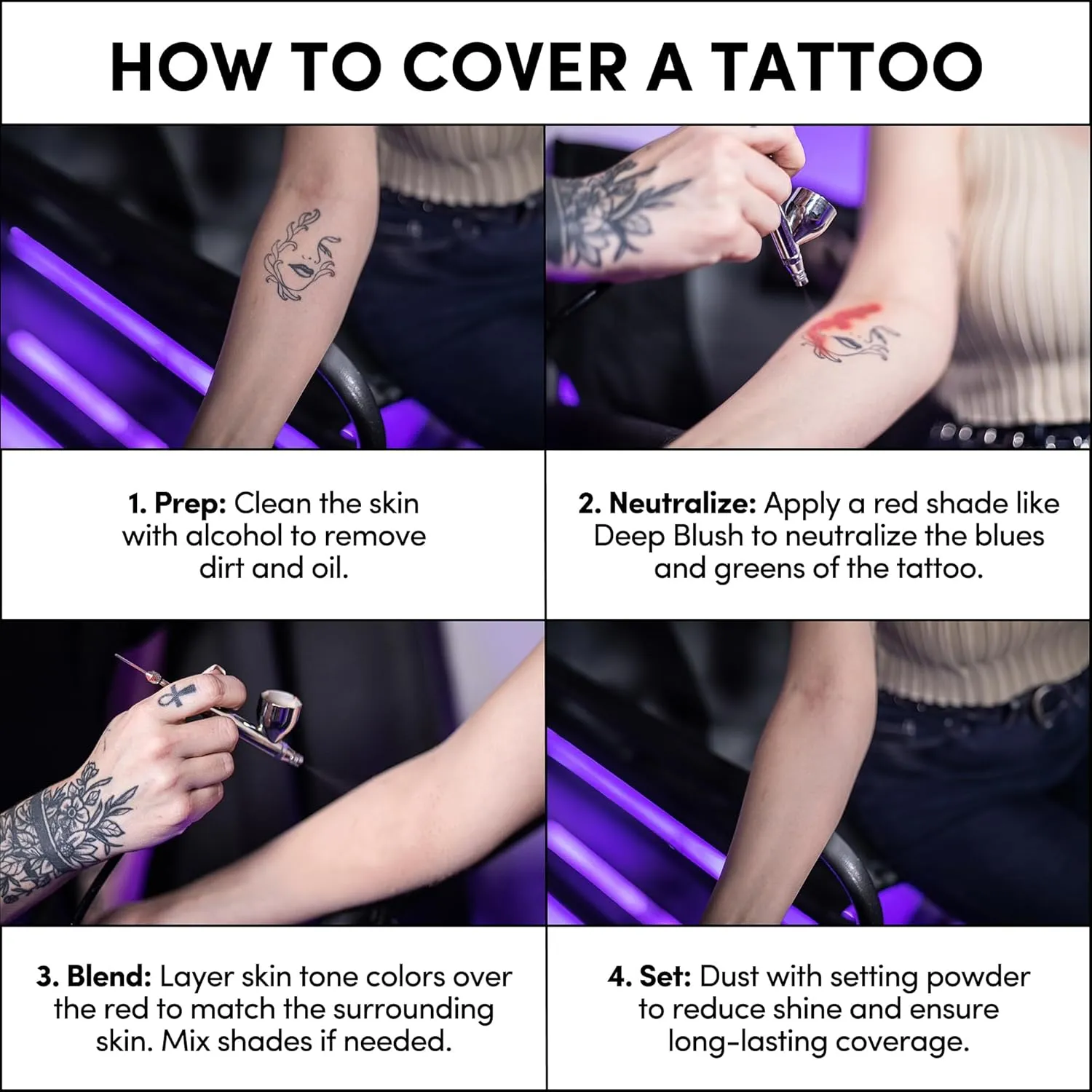 Flesh Tone Alcohol Airbrush Paints - 2 fl oz, Skin Safe, Quick Dry, Waterproof, Sweatproof, Transferproof Liquid Makeup for Tattoo Cover-Up, Bodypainting, FX Makeup - Chocolate