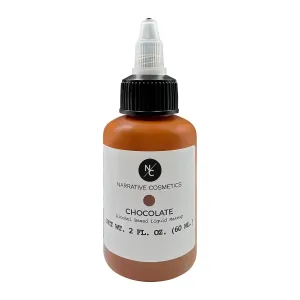 Flesh Tone Alcohol Airbrush Paints - 2 fl oz, Skin Safe, Quick Dry, Waterproof, Sweatproof, Transferproof Liquid Makeup for Tattoo Cover-Up, Bodypainting, FX Makeup - Chocolate