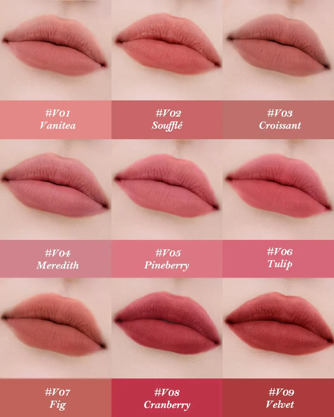Flower Knows Strawberry Cupid Cake Lip Cream,Velvety-Smooth Matte Liquid Lipstick,Hydrating,Smudge-proof & Stain-Free Lip Stain (V03 Croissant 0.17 Fl Oz)
