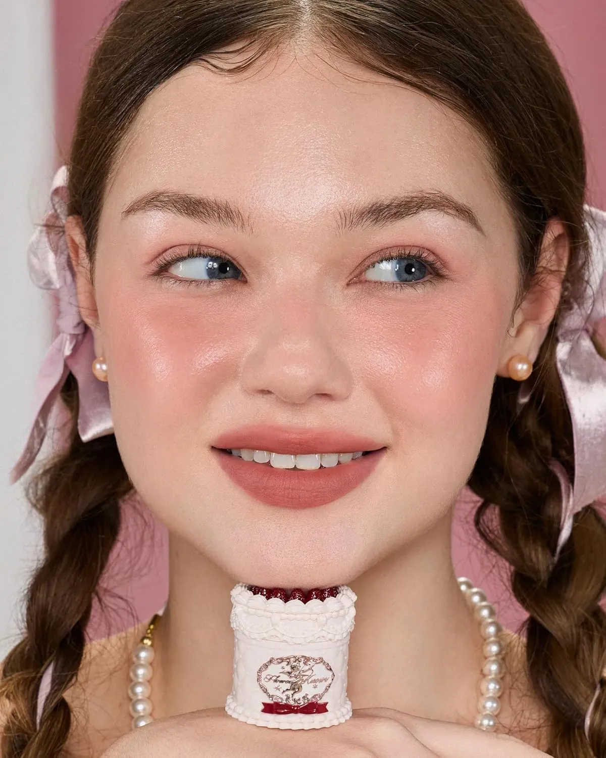 Flower Knows Strawberry Cupid Cake Lip Cream,Velvety-Smooth Matte Liquid Lipstick,Hydrating,Smudge-proof & Stain-Free Lip Stain (V03 Croissant 0.17 Fl Oz)