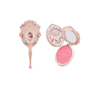 Flower Knows Violet Strawberry Rococo Embossed Blush G01 Strawberry Rococo Hand Mirror Soft Pink