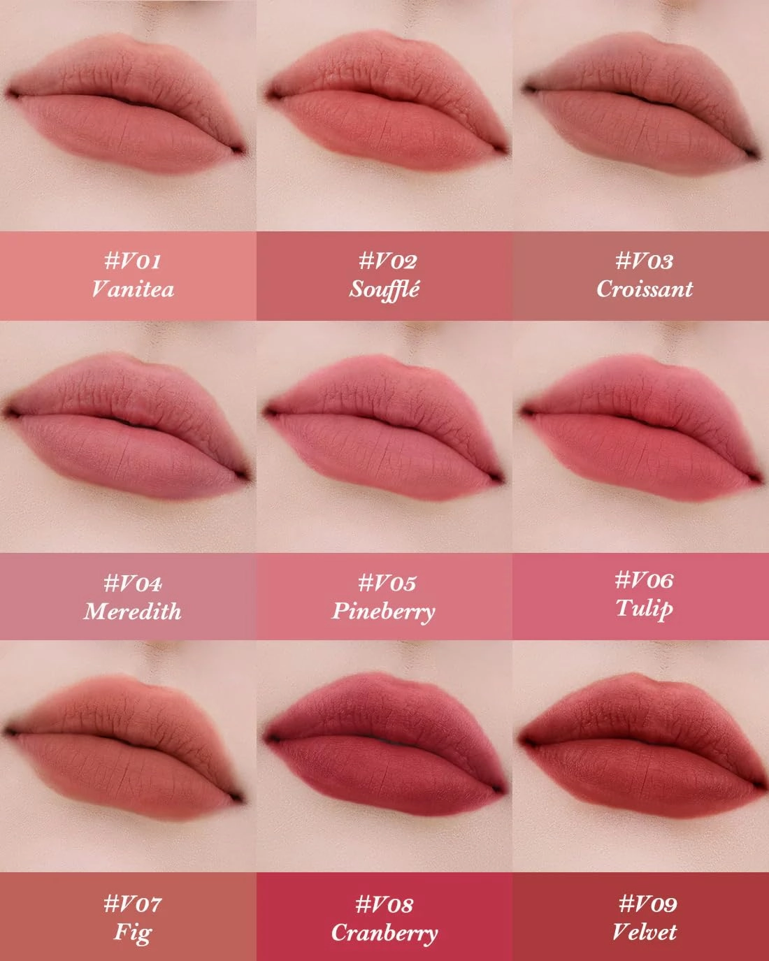Flower Knows Strawberry Cupid Cake Lip Cream,Velvety-Smooth Matte Liquid Lipstick,Hydrating,Smudge-proof & Stain-Free Lip Stain (V04 Meredith,0.17 Fl Oz)