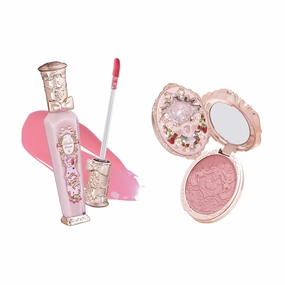 Flower Knows Strawberry Rococo Glowy Lip Gloss G01 Strawberry Macaron Embossed Blush 03 Classic Ballet