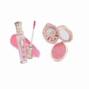 Flower Knows Strawberry Rococo Glowy Lip Gloss G01 Strawberry Macaron Embossed Blush 05 Berry Mary