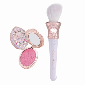 Flower Knows Violet Strawberry Rococo Embossed Blush G02 Little Cranberry Butterfly Cloud Collar Angled Powder Brush Frosty Wisteria