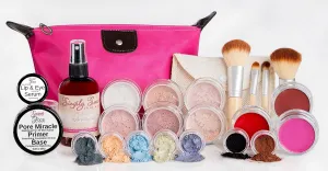 GLAM KIT (BEIGE) Full Size Mineral Makeup Set Matte Foundation Bare Face Sheer Powder Cover
