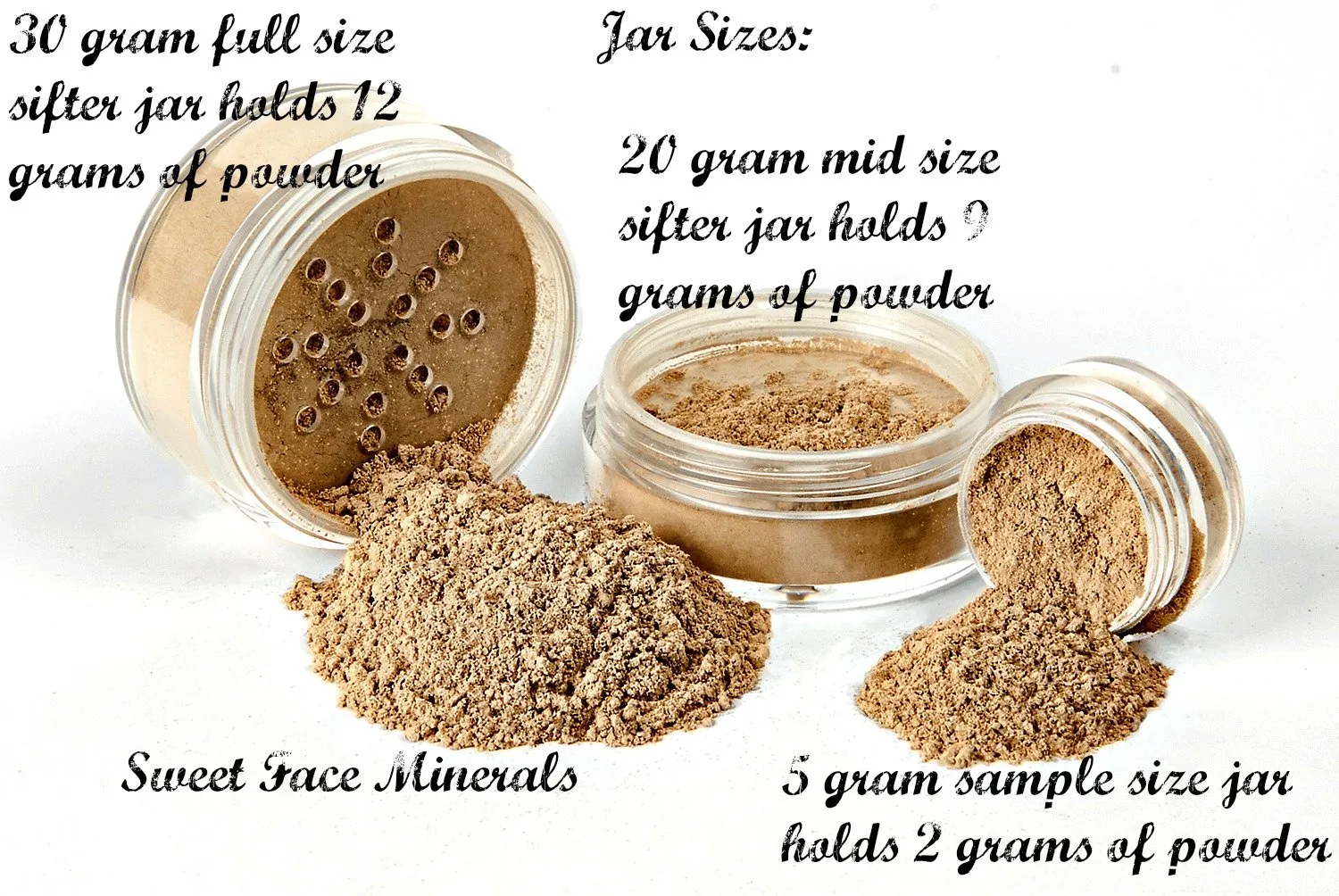 GLAM KIT (BEIGE) Full Size Mineral Makeup Set Matte Foundation Bare Face Sheer Powder Cover