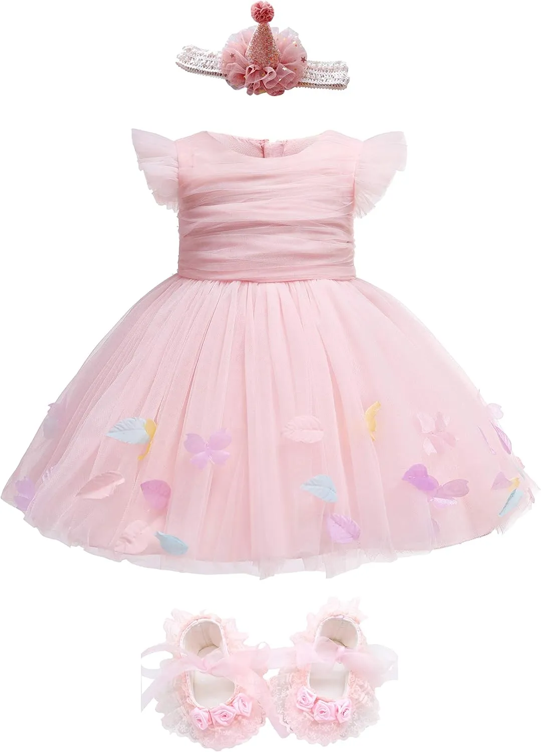 Glamulice Baby Flower Girl Dress Infant/Toddler First Birthday Outfit Wedding Bridesmaid Party Christmas Tutu Dresses