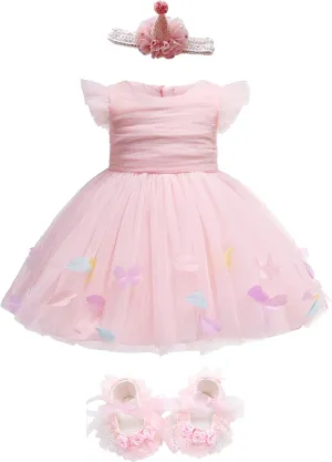 Glamulice Baby Flower Girl Dress Infant/Toddler First Birthday Outfit Wedding Bridesmaid Party Christmas Tutu Dresses