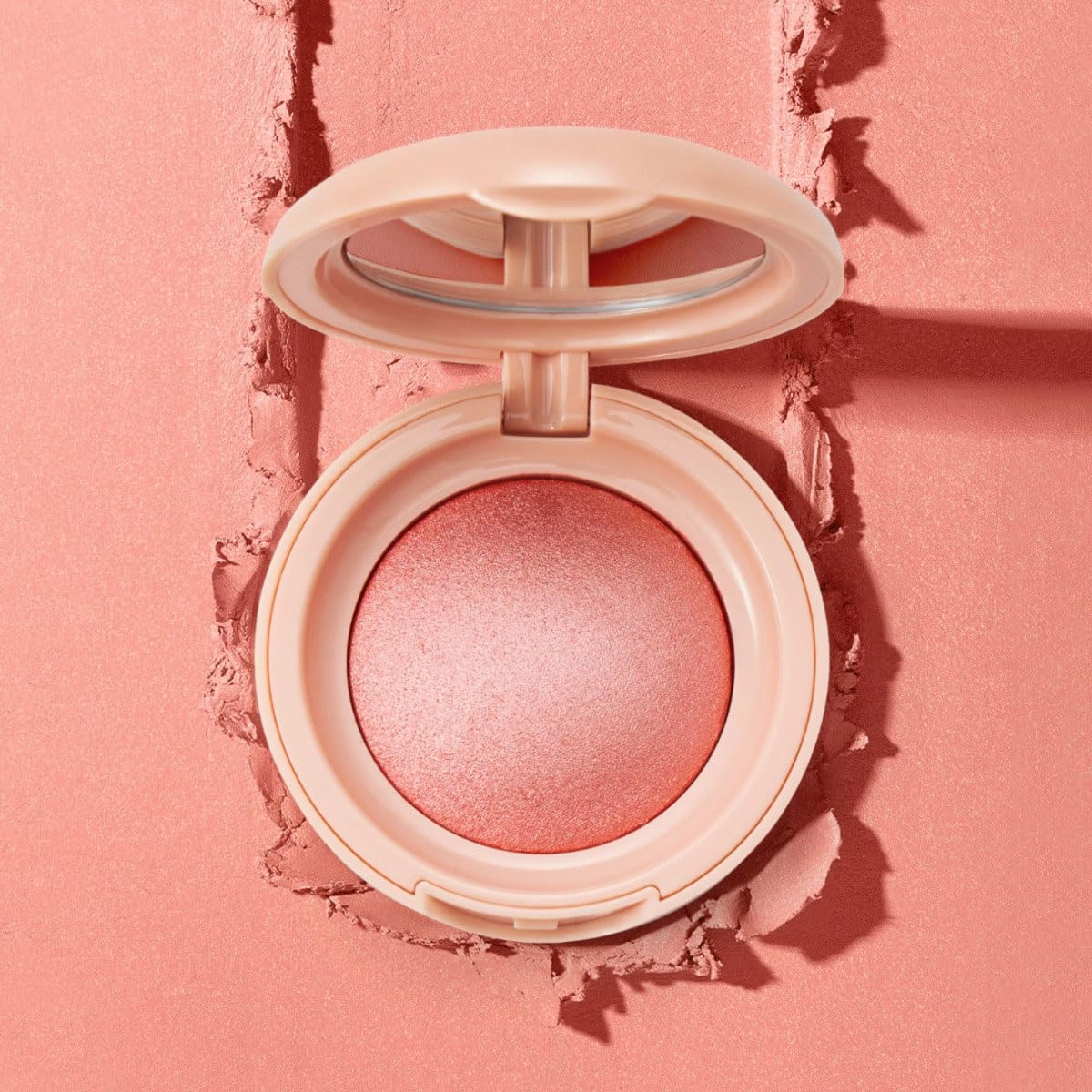 Glitter Powder Blush, Powder Blush Makeup Peach, Hydrating (04#)