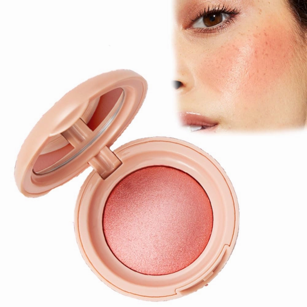 Glitter Powder Blush, Powder Blush Makeup Peach, Hydrating (04#)