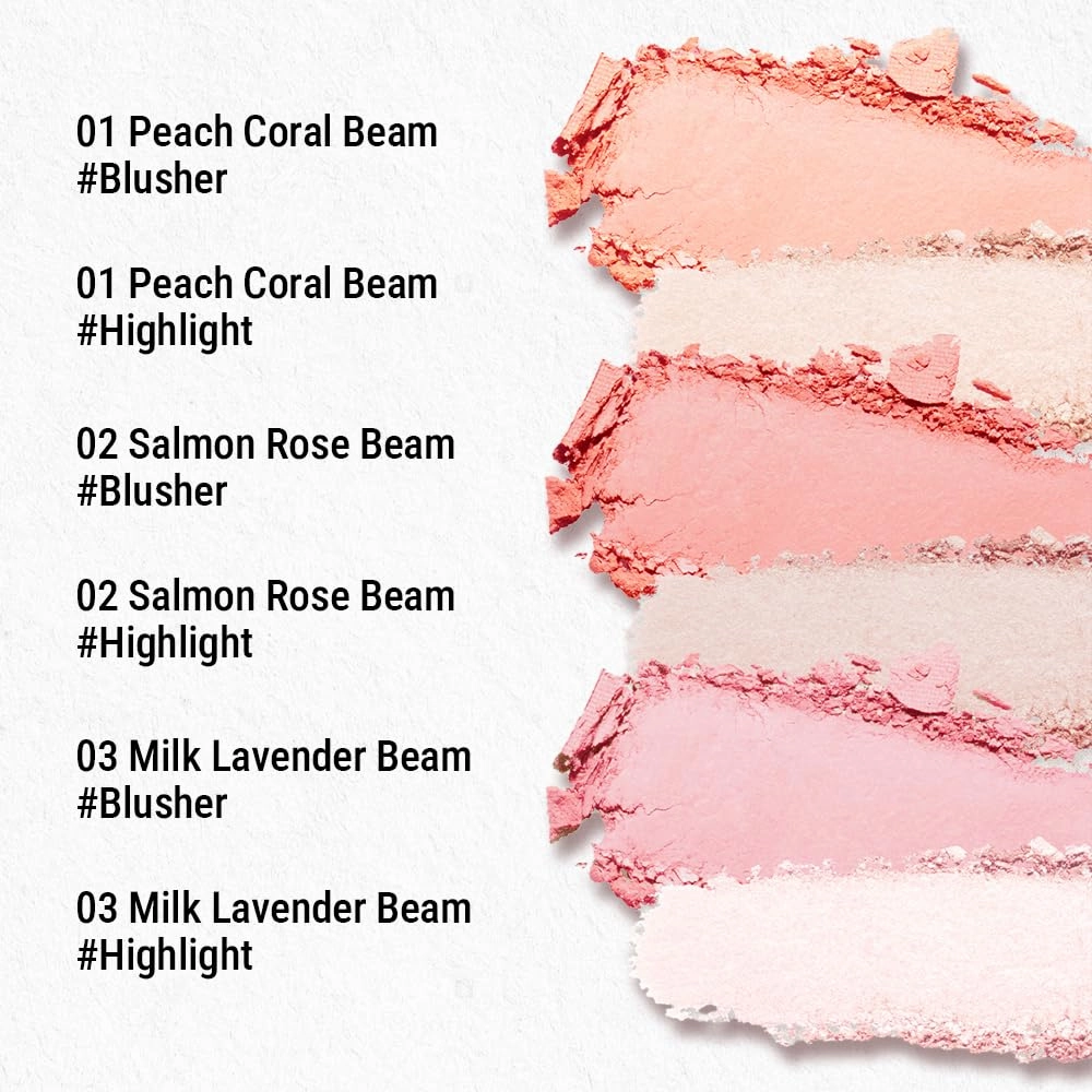 GLOW-C VOLUME CONTOUR Blendable blush palette, shimmering powder, built-in brush applicator [01 PEACH CORAL] 10g 0.35 Oz