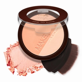 GLOW-C VOLUME CONTOUR Blendable blush palette, shimmering powder, built-in brush applicator [01 PEACH CORAL] 10g 0.35 Oz