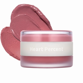 Heart Percent Dote On Mood Custom Lip & Cheek, Matte (Fog Pot)   Glow (Shine Balm) Dual Type Multi-use Blush & Lip Tint [#04. Soft Pink]