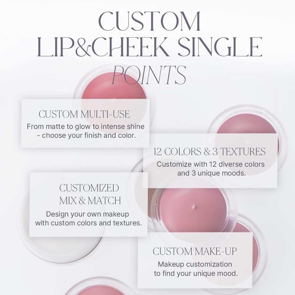 Heart Percent Dote On Mood Custom Lip & Cheek Single, Soft Velvety Tinted Balm Matte (Fog Pot) Air-Fit Mist Textures Multi-use Blush & Lip Tint 4.7g, M01. Coral