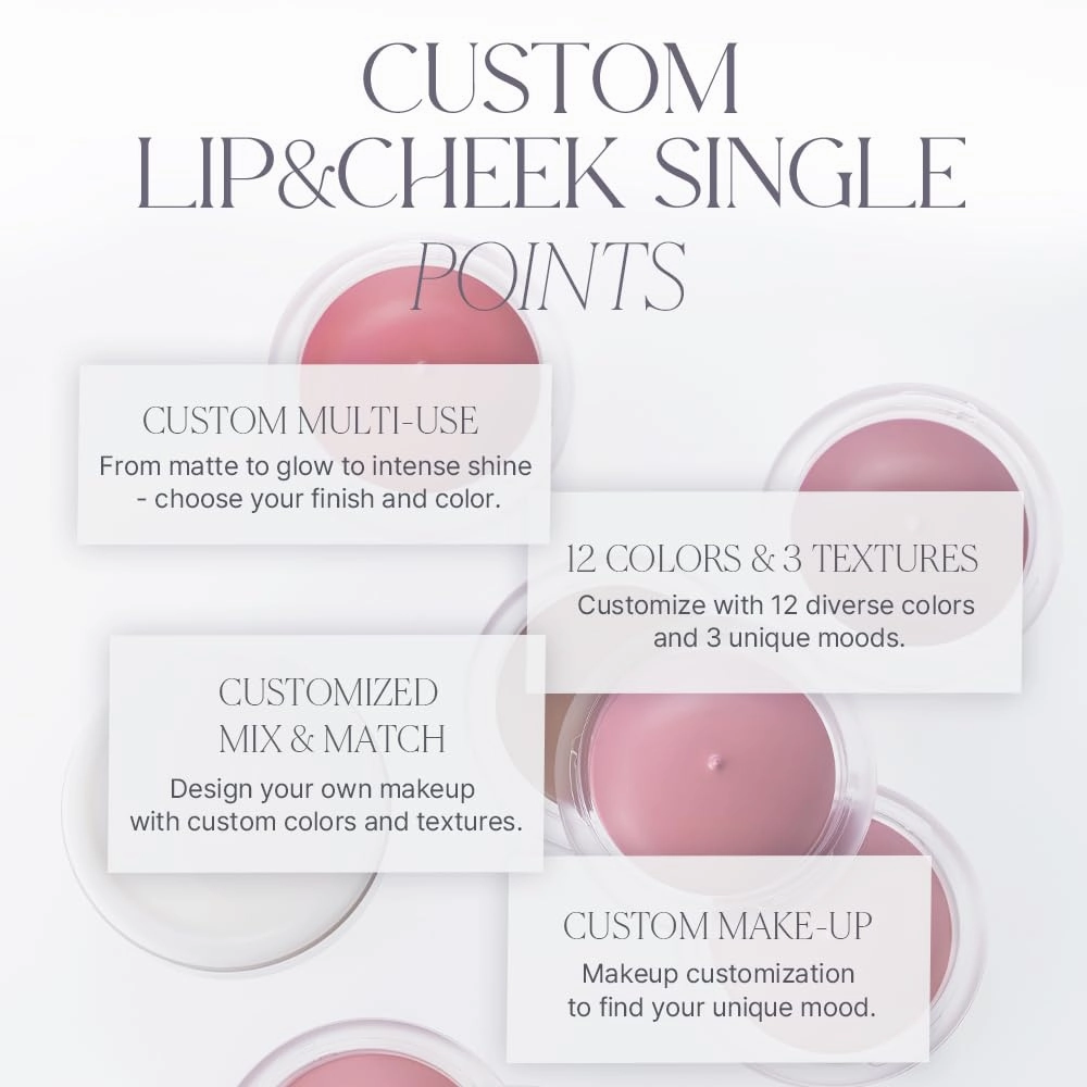 Heart Percent Dote On Mood Custom Lip & Cheek Single, Soft Velvety Tinted Balm Matte (Fog Pot) Air-Fit Mist Textures Multi-use Blush & Lip Tint 4.7g, M07. Plum Rose