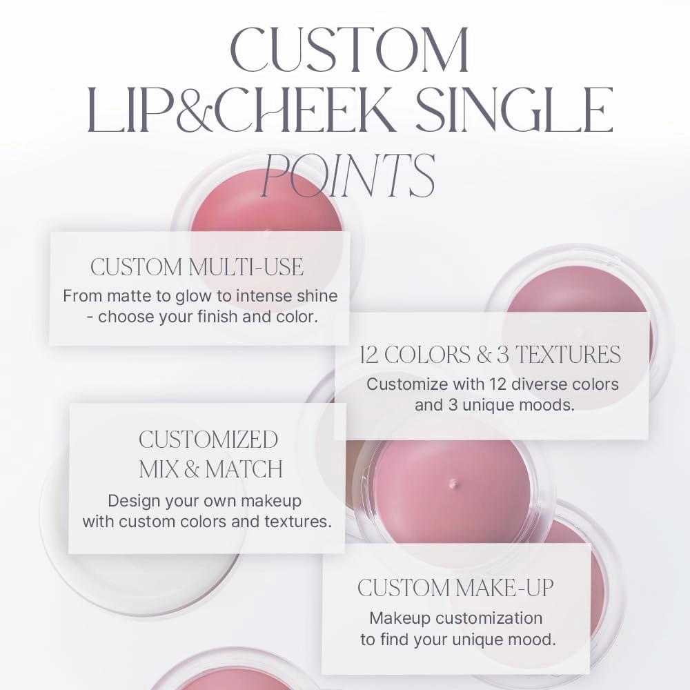 Heart Percent Dote On Mood Custom Lip & Cheek Single, Soft Velvety Tinted Balm Matte (Fog Pot) Air-Fit Mist Textures Multi-use Blush & Lip Tint 4.7g, M09. Dusty Rose