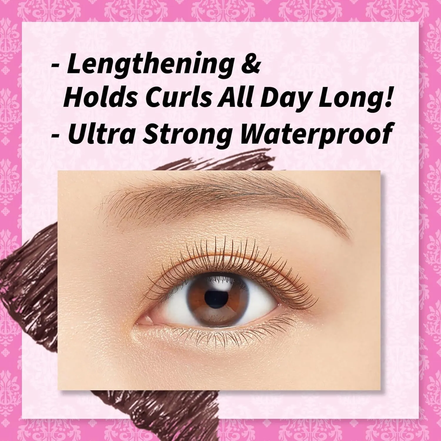 HEROINE MAKE by KISSME Mascara Duo Set | 2 Full-Size - Long & Curl Up | Waterproof Mascara Brown, Lengthening & Volume Fiber Tubing Mascara Makeup, WP 02 Brown
