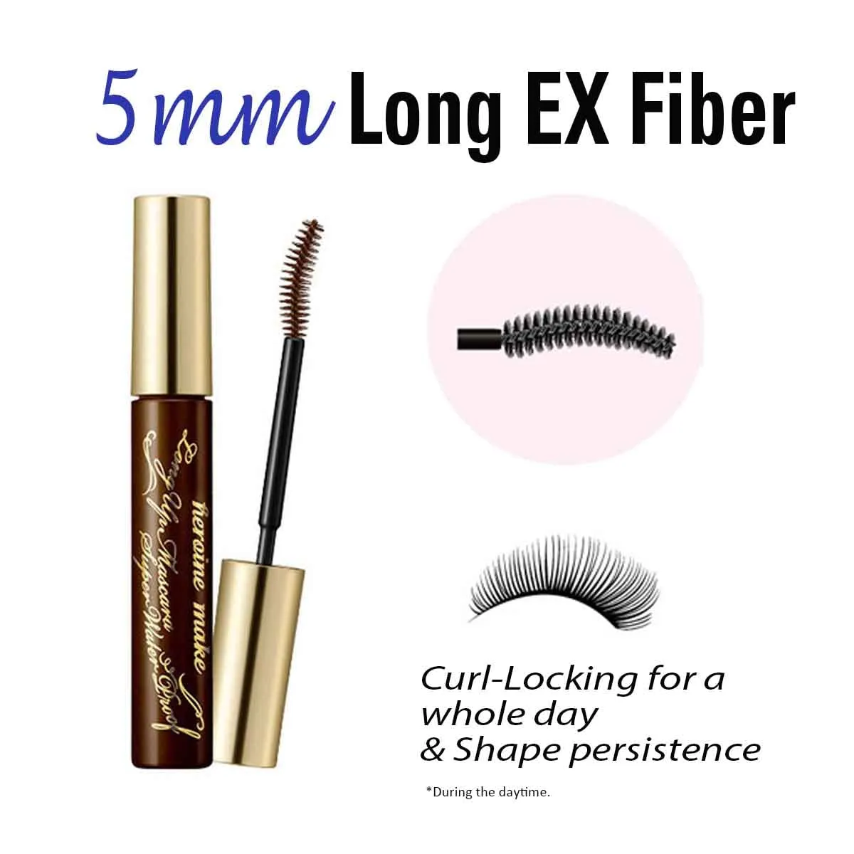 HEROINE MAKE by KISSME Mascara Duo Set | 2 Full-Size - Waterproof & Lengthening & Volume Fiber Tubing Mascara Brown   Gentle Eye Makeup Remover for Waterproof Mascara, Fast-Acting Cleanser