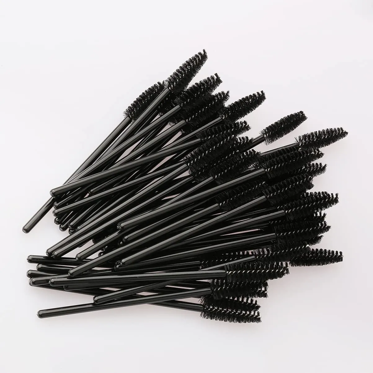 Housoutil 3sets Brow Spoolie Eyelash Applicator Set Lash Extension Brush Silicone Handle Dense Bristles Eyelash Makeup Mascara Wands Disposable for Quick Application 50pcs*3