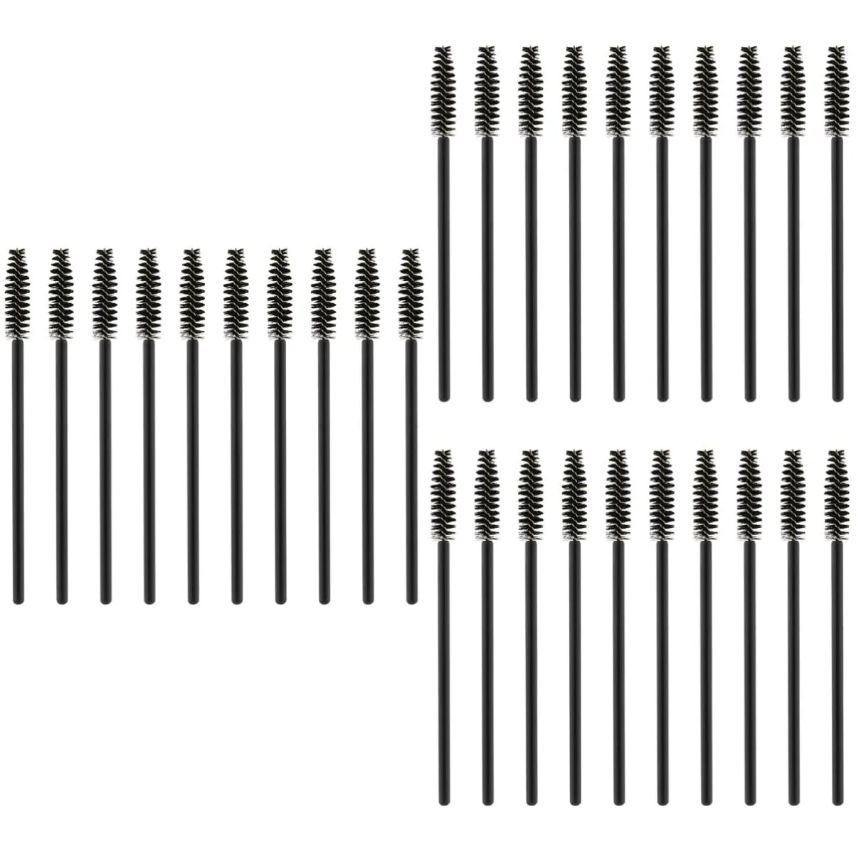 Housoutil 3sets Brow Spoolie Eyelash Applicator Set Lash Extension Brush Silicone Handle Dense Bristles Eyelash Makeup Mascara Wands Disposable for Quick Application 50pcs*3