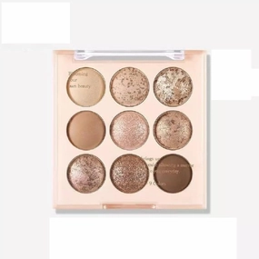 Ice Cream Nine Color Eyeshadow Palette Pearl Matte Rose Tray Lying Silkworm Blush Oat Milk Tea Earth Pure Desire (03# Almond vanilla)