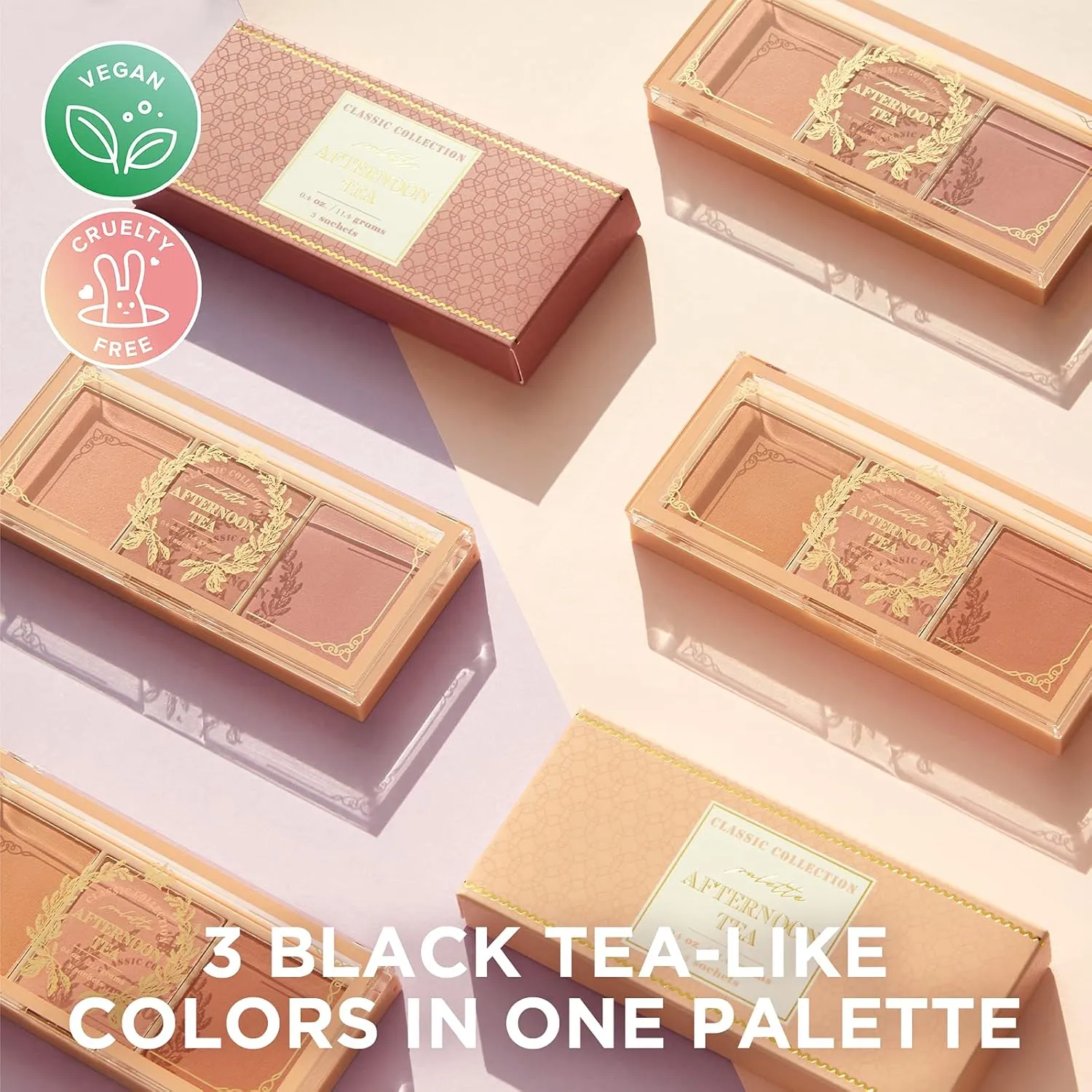I'M MEME Blusher Palette - Afternoon Tea_Fruit FLavor | Soft Pink, Peach, Lavender, 3 Shades Palette, Matte Powder, Face & Cheeks, For All Skin Tones, Powdery Finish, Mother's Day, 0.4 Oz