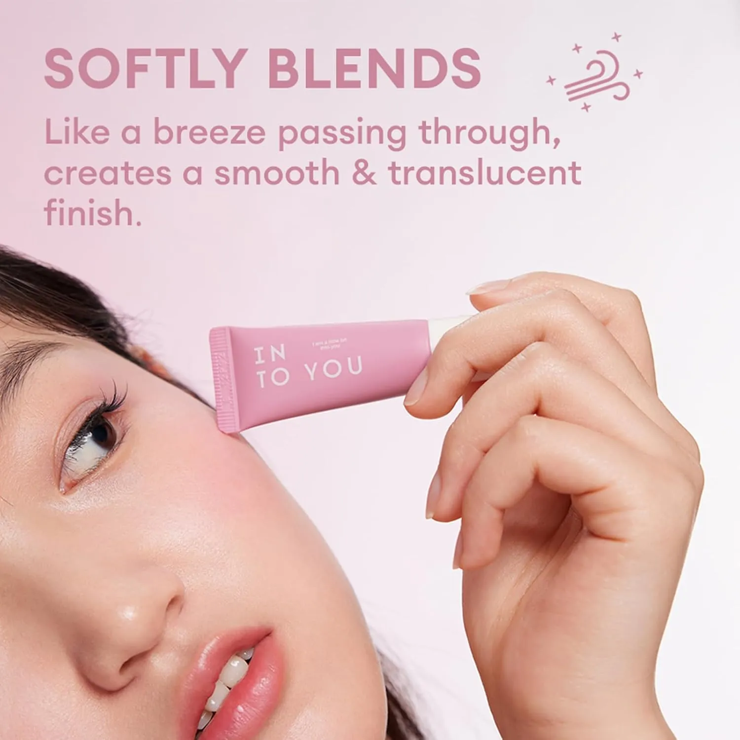 INTO YOU Liquid Blush for Cheeks, Water Sense Evolves Into Soft Fog Powder Matte and Natural Finish, Light and Comfortable Cream to Hold Makeup, Icy Peach(A01)