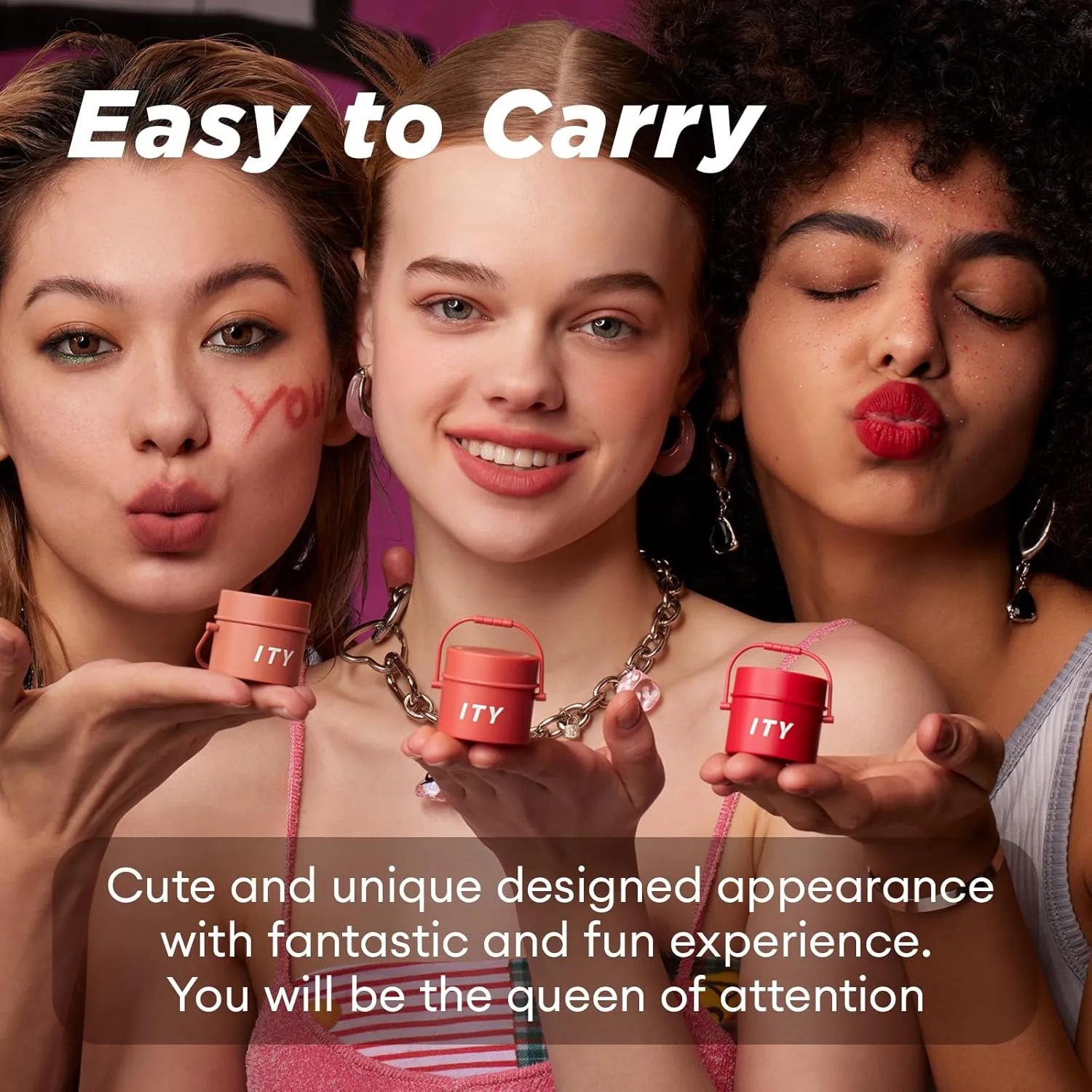 ITY Velvet Matte Finish Lip Stain-Mousse Textured Pudding Pot Lip Clay, Red Shade, Dual-Use as Lipstick and Blush, Conceals Lip Lines, Rich Pigment, 0.21 oz (6g) in Red Velvet
