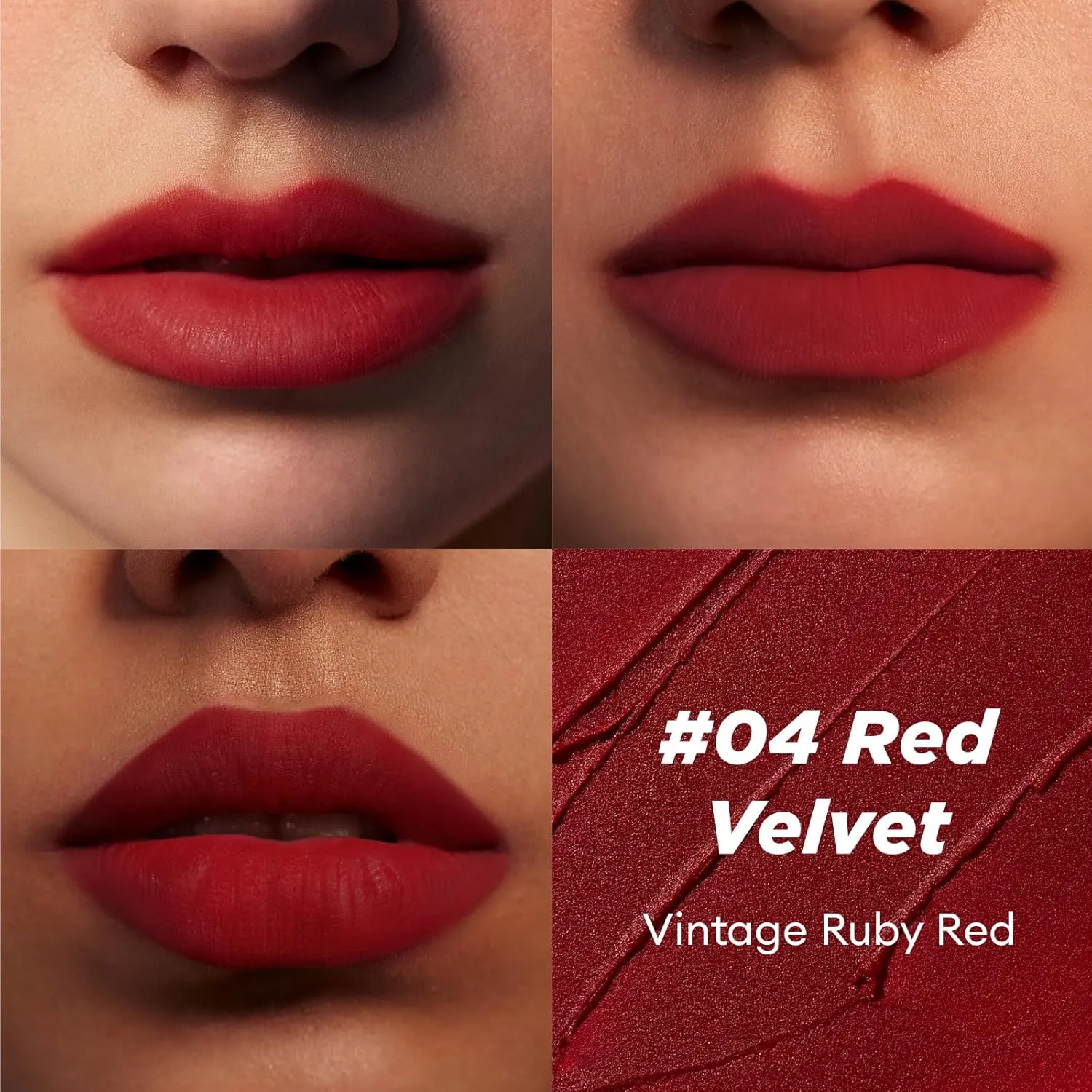 ITY Velvet Matte Finish Lip Stain-Mousse Textured Pudding Pot Lip Clay, Red Shade, Dual-Use as Lipstick and Blush, Conceals Lip Lines, Rich Pigment, 0.21 oz (6g) in Red Velvet