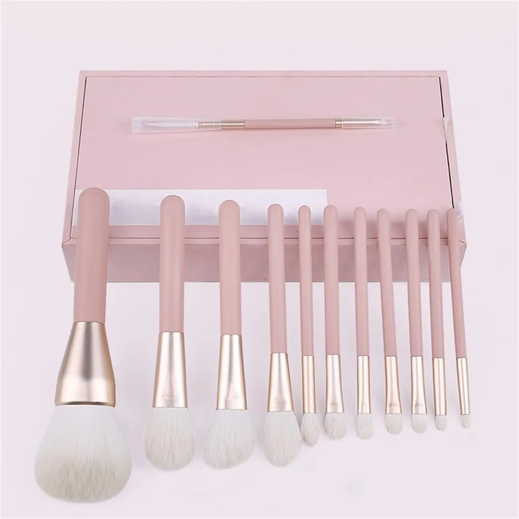 JSEIAJB Smokey Peach 12pcs Makeup Set Brushes Blush Brushes Eyeshadow Brushes Portable Full Set Of Makeup Brushes