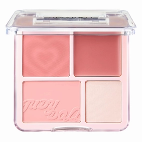 Judy 2 In 1 Blush & Highlight Palette, Non-greasy, Lasting Sparkling, Sculpt the Face Makeup (#02 Energetic Peach, 9g)