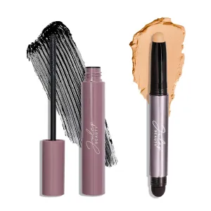 Julep Eyeshadow 101 Crème to Powder Waterproof Eyeshadow Stick, Vanilla Matte & Length Matters Buildable Lengthening Lash Mascara Black