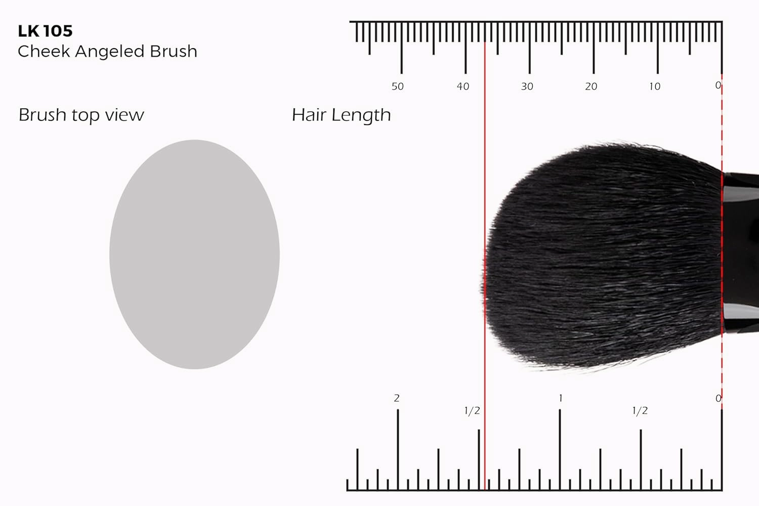 Kali Los Angeles Handmade Makeup Brushes, Sokoho Natural Goat Hair, Black Copper, Elevate Beauty with Precision, Flawless Application, Makeup Artist Essentials (LK 105 - Cheek Angled Brush)