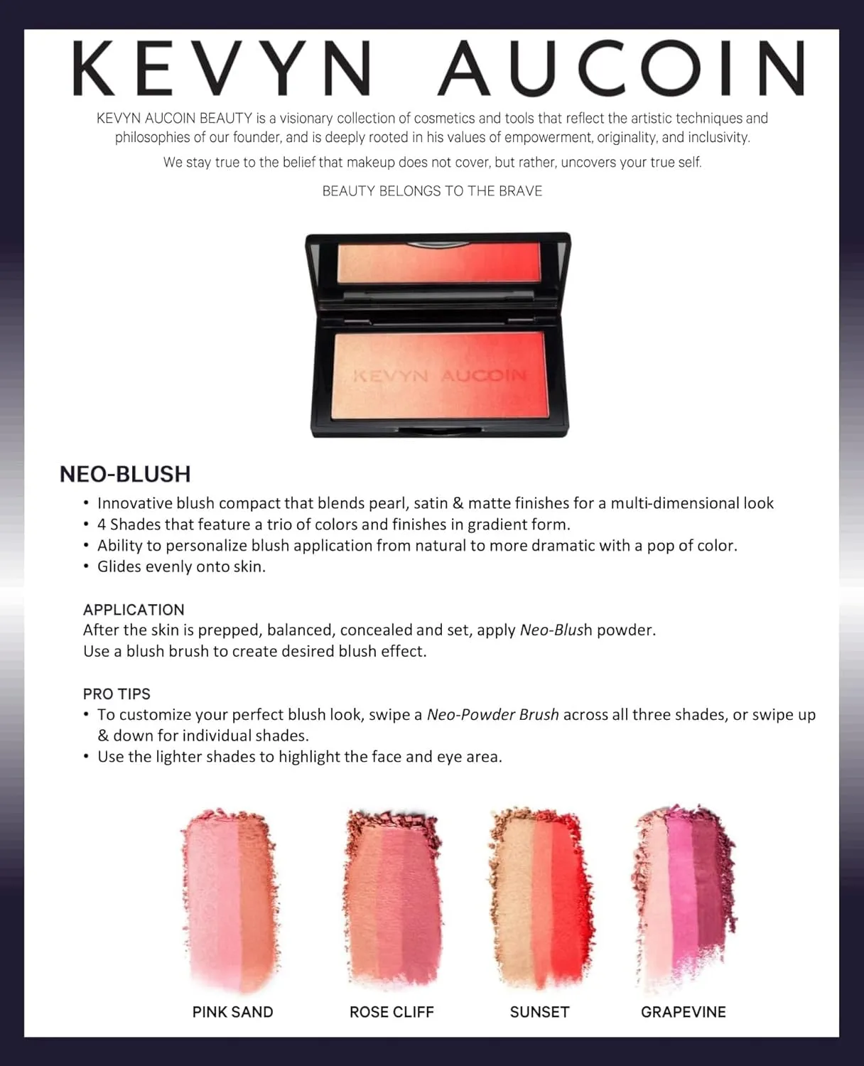 Kevyn Aucoin The Neo-Blush, Blush makeup compact: A trio palette of gradient colors. Blends pearl, satin & matte finishes for highlighting cheeks. Personalized looks - natural to pop of color