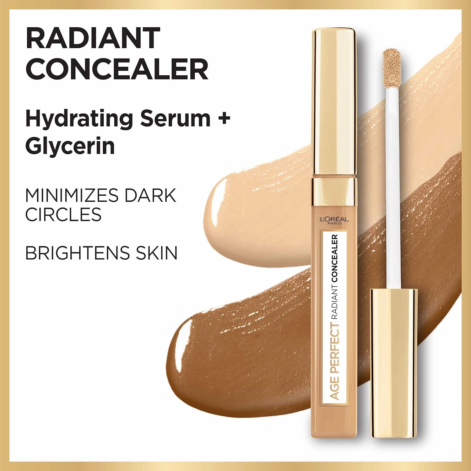 L’Oréal Paris Age Perfect Radiant Concealer with Hydrating Serum and Glycerin, Honey Rose