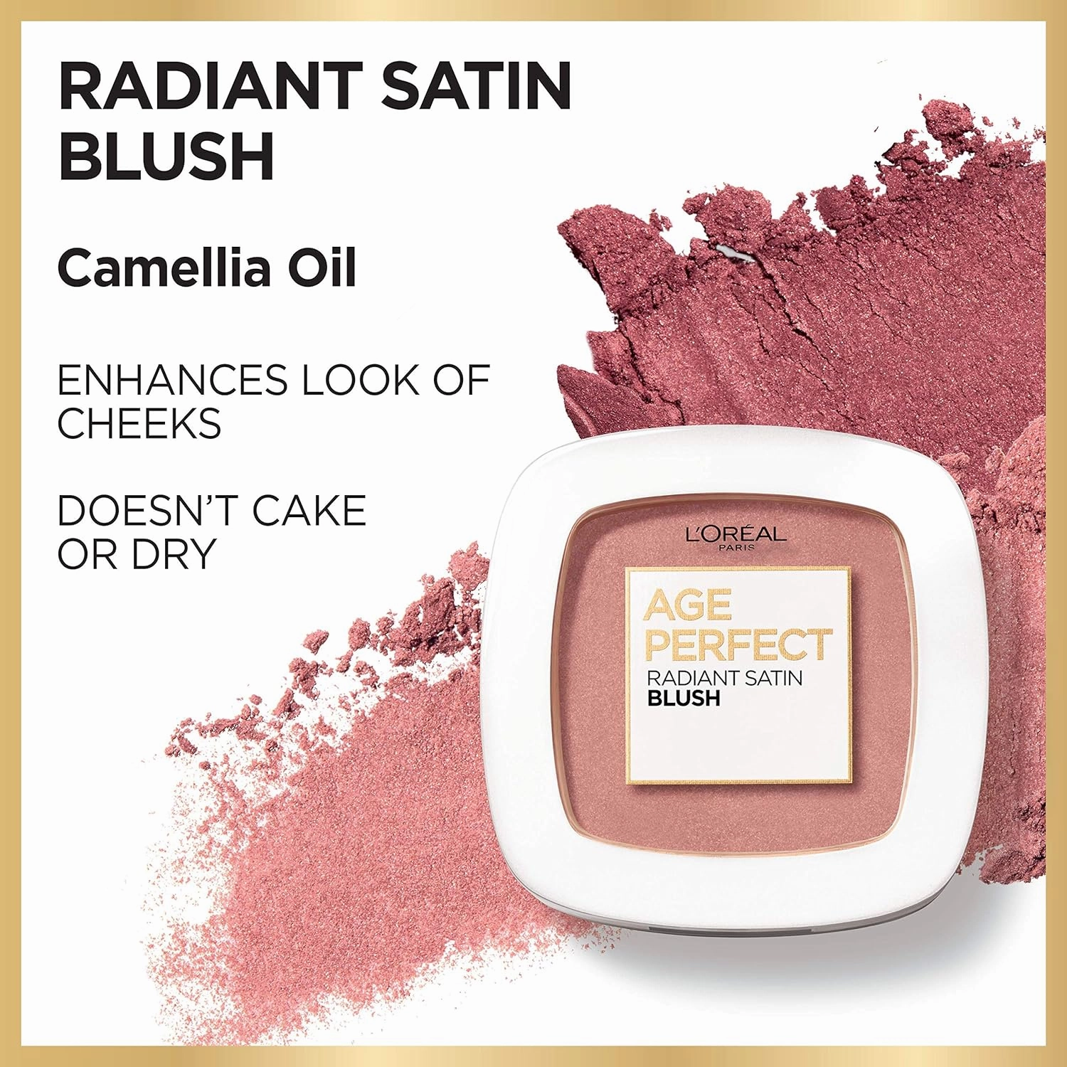 L’Oréal Paris Age Perfect Radiant Satin Blush with Camellia Oil, Amber