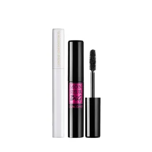 Lancôme Cils Booster XL Mascara Primer & Monsieur Big Volumizing Black Mascara Duo - Voluminizing & Priming Travel Size Makeup Set - For Instant False Lash Look & Big Volume