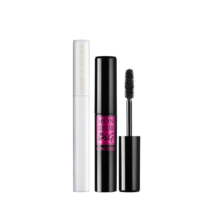 Lancôme Cils Booster XL Mascara Primer & Monsieur Big Volumizing Black Mascara Duo - Voluminizing & Priming Travel Size Makeup Set - For Instant False Lash Look & Big Volume