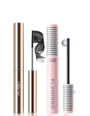 Lash Care Set: Gentle Mascara Remover   24HR Volumizing Waterproof Mascara | Sensitive Eyes Safe, Aging Lash Solution, Clump-Free & Effortless Cleanse