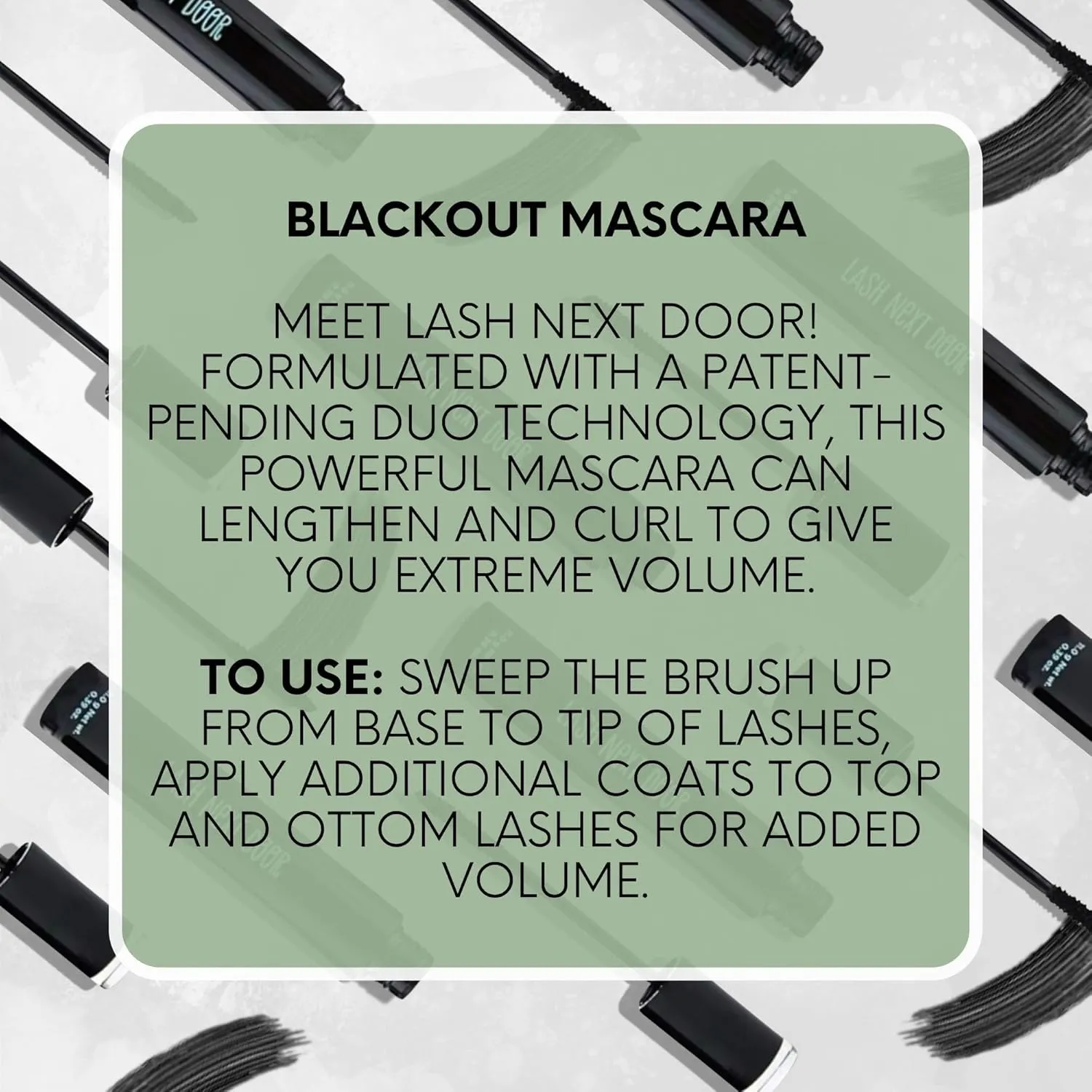 Lash Next Door Water Resistant Mascara Black Volume and Length - No Clump Volumizing Mascara for Thickening and Lengthening - Smudge Proof Lashes by Brooklyn and Bailey (1 Pack)