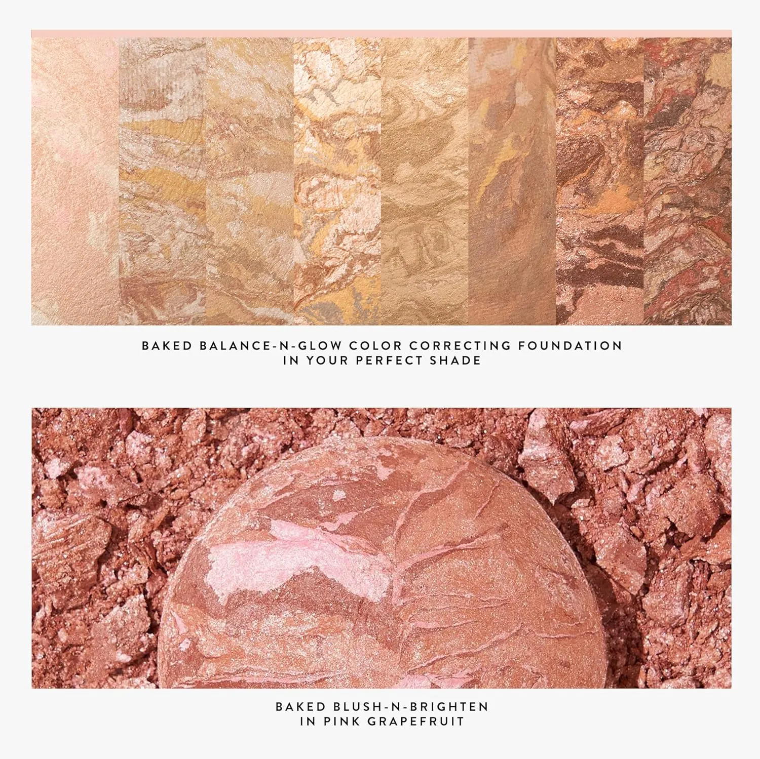 LAURA GELLER NEW YORK Blush-n-Glow Kit - Baked Balance-N-Glow Illuminating Powder Foundation, Deep   Retractable Kabuki Brush   Baked Blush-N-Brighten, Pink Grapefruit