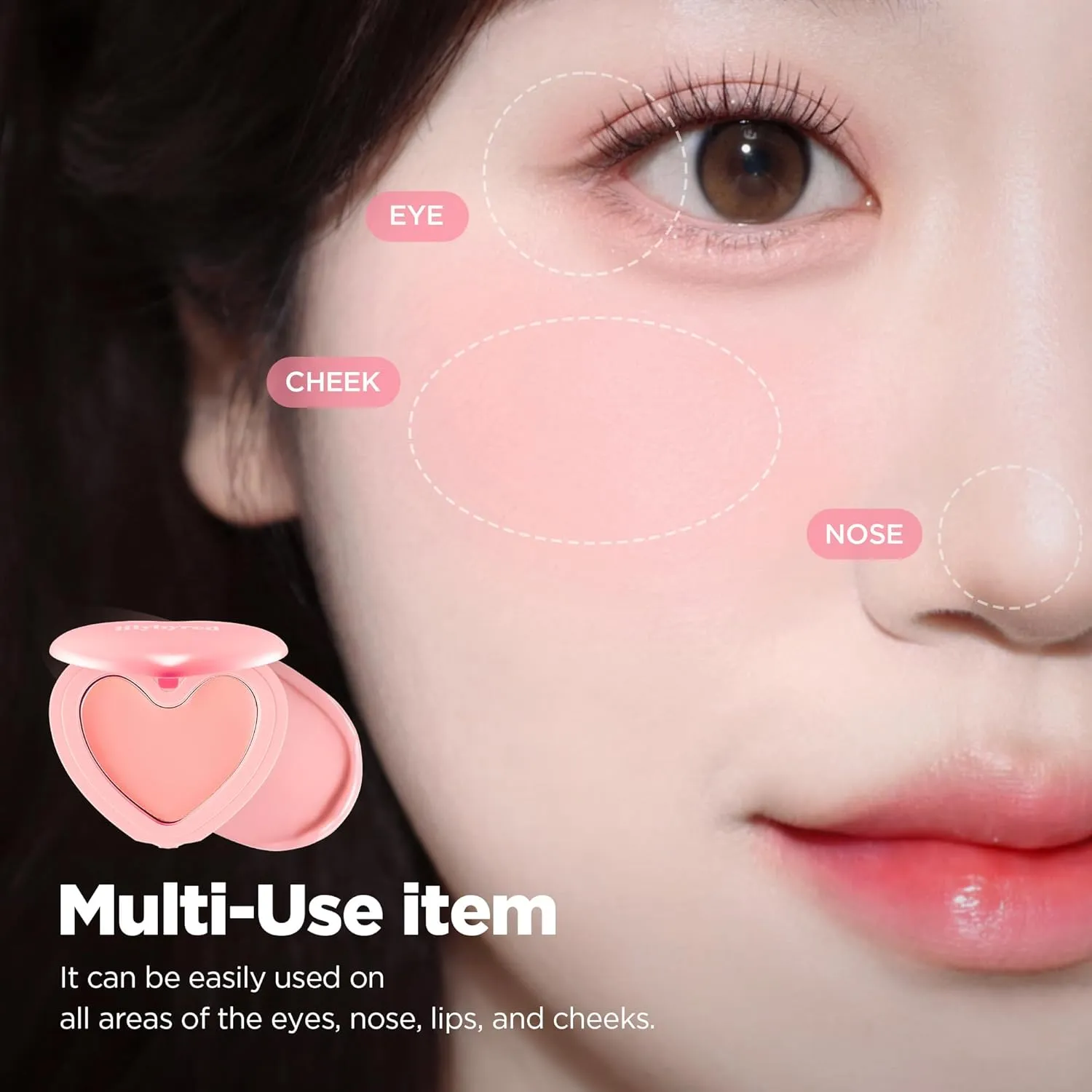 lilybyred Luv Beam Cheek Balm | Heart-Shaped Korean Cream Blush, Semi-Matte Finish, Long-Lasting, Blendable & Buildable, Soft Creamy Texture, Lightweight, Natural Flush, 0.12 oz. (04 Heart Attack Red)