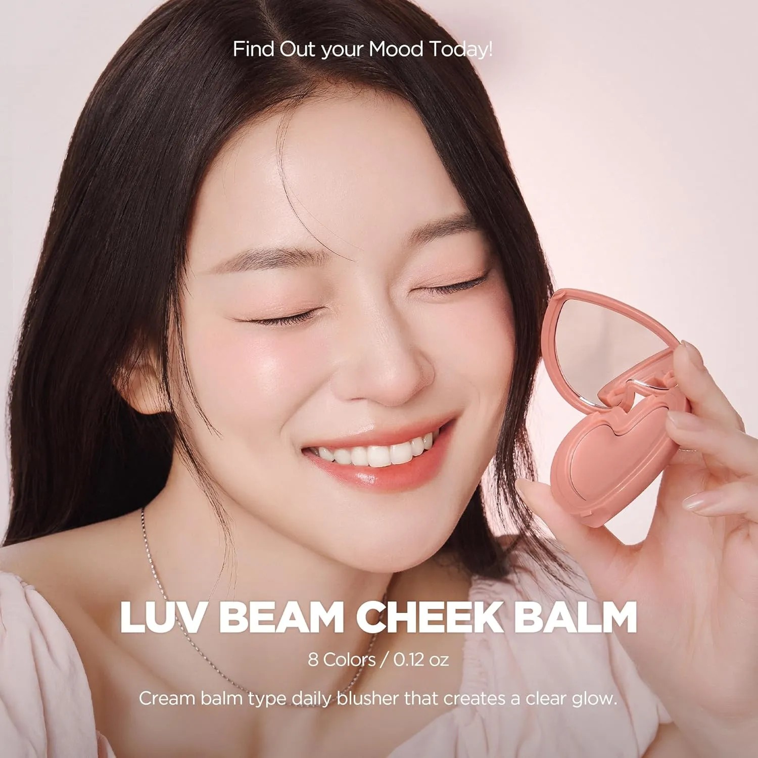 lilybyred Luv Beam Cheek Balm | Heart-Shaped Korean Cream Blush, Semi-Matte Finish, Long-Lasting, Blendable & Buildable, Soft Creamy Texture, Lightweight, Natural Flush, 0.12 oz. (06 Fliuffy Peach)