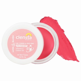 Lip Cheek Tint - Pink Forever, With Goodness Of Vitamin E & Castor Oil, Nourishes & Hydrates Dry Chapped Lips, Blush & Eyeshadow For Women & Girls|Matte Finish 5 G